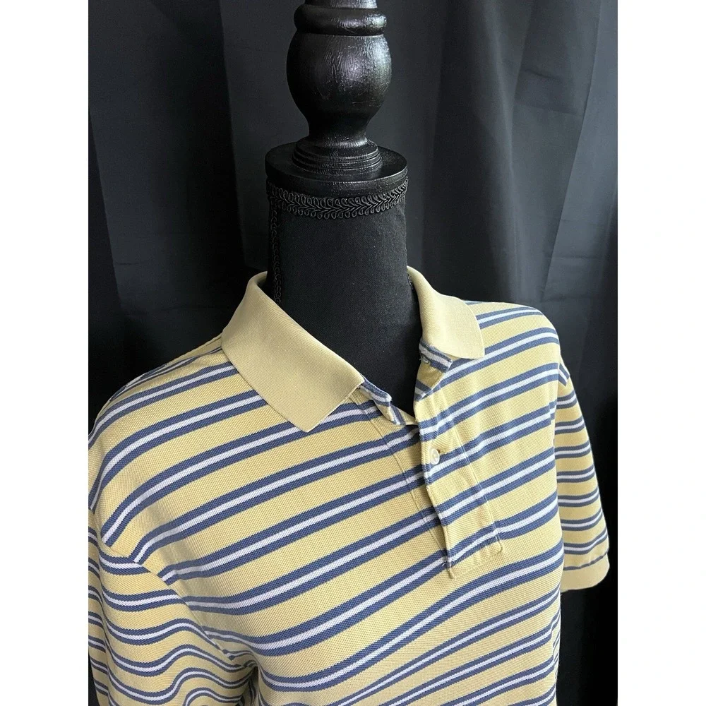 POLO RALPH LAUREN Men's Striped Polo Shirt Size L Classic‎ Fit Preppy Golf Y2K